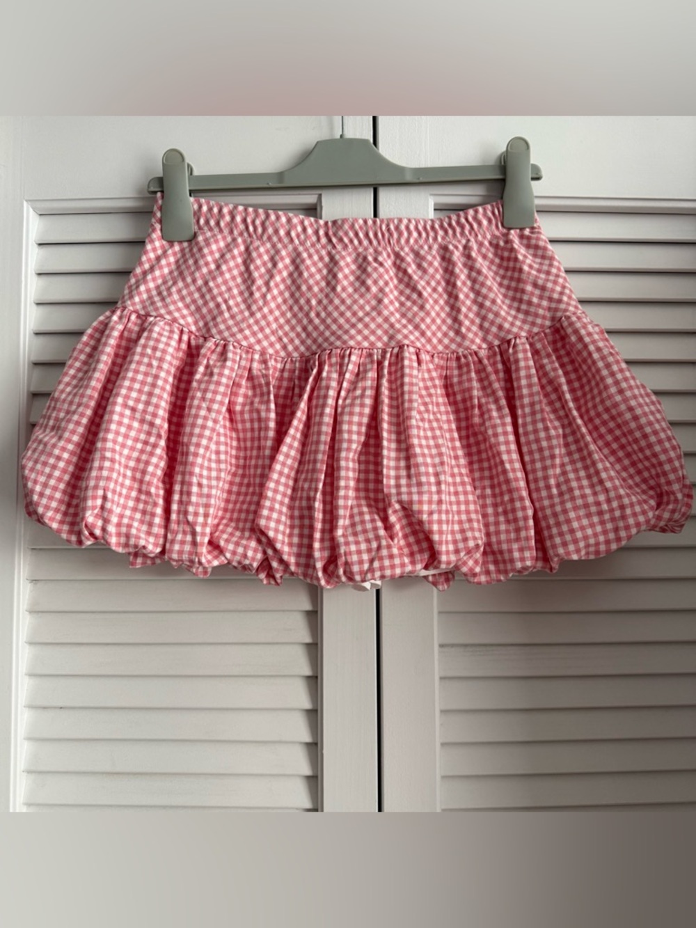 Pink Gingham Bubble Mini Skort - Picture 5 of 8